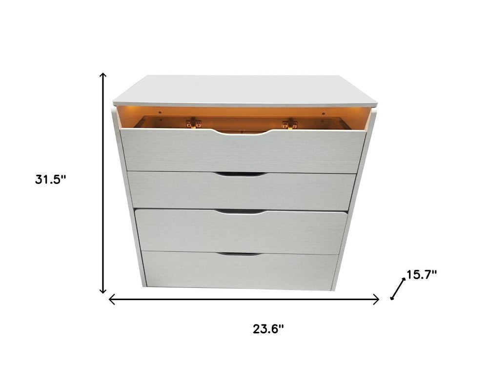 24" White Wood Mirrored Three Drawer Vanity Table HomeRoots