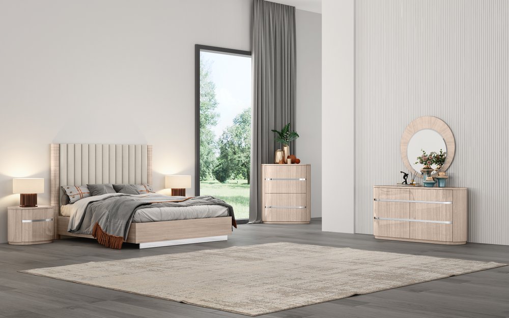 Beige Wood And Tufted Linen Blend Upholstered Queen Bed Frame HomeRoots