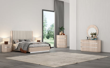 Beige Wood And Tufted Linen Blend Upholstered Queen Bed Frame HomeRoots