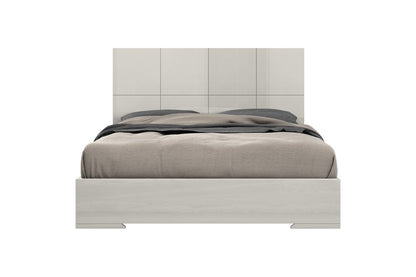 Gray Inlaid Panels Wood King Bed Frame HomeRoots