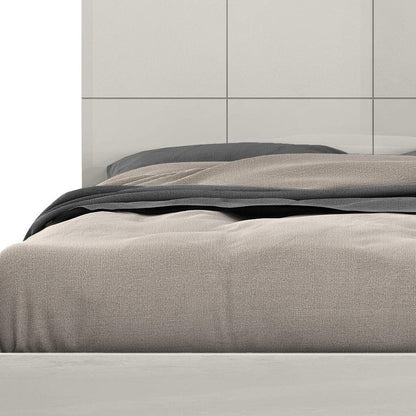 Gray Inlaid Panels Wood King Bed Frame HomeRoots