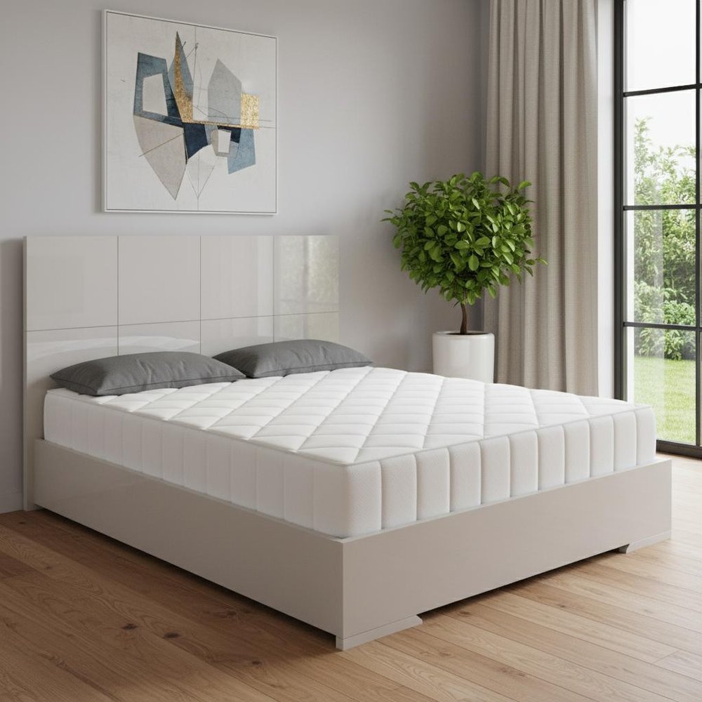 Gray Inlaid Panels Wood King Bed Frame HomeRoots