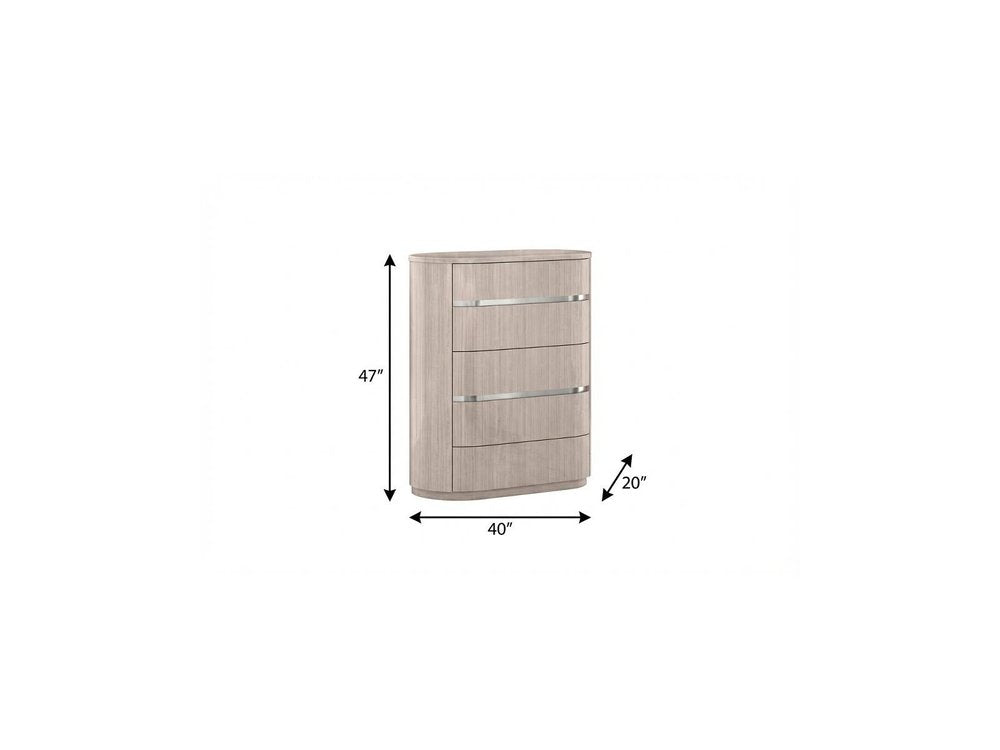 40" Beige Wood Four Drawer Dresser HomeRoots