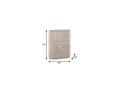 40" Beige Wood Four Drawer Dresser HomeRoots