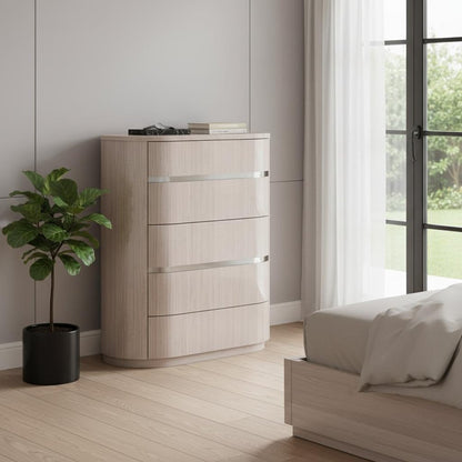 40" Beige Wood Four Drawer Dresser HomeRoots