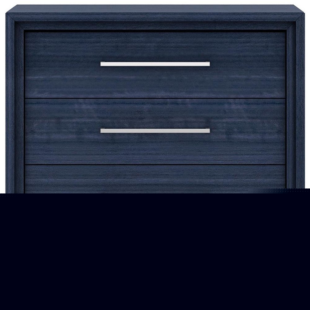 36" Blue Wood Five Drawer Gentlemens Chest HomeRoots