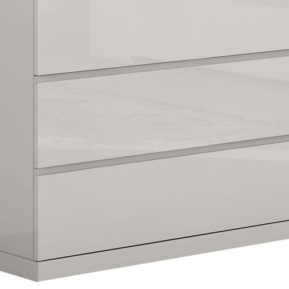 63" Gray Wood Six Drawer Double Dresser — view 5