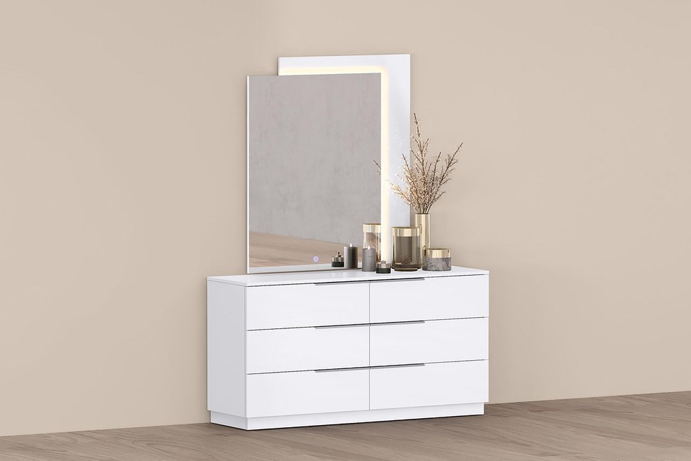 62" White Wood Six Drawer Double Dresser HomeRoots