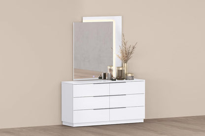 62" White Wood Six Drawer Double Dresser HomeRoots