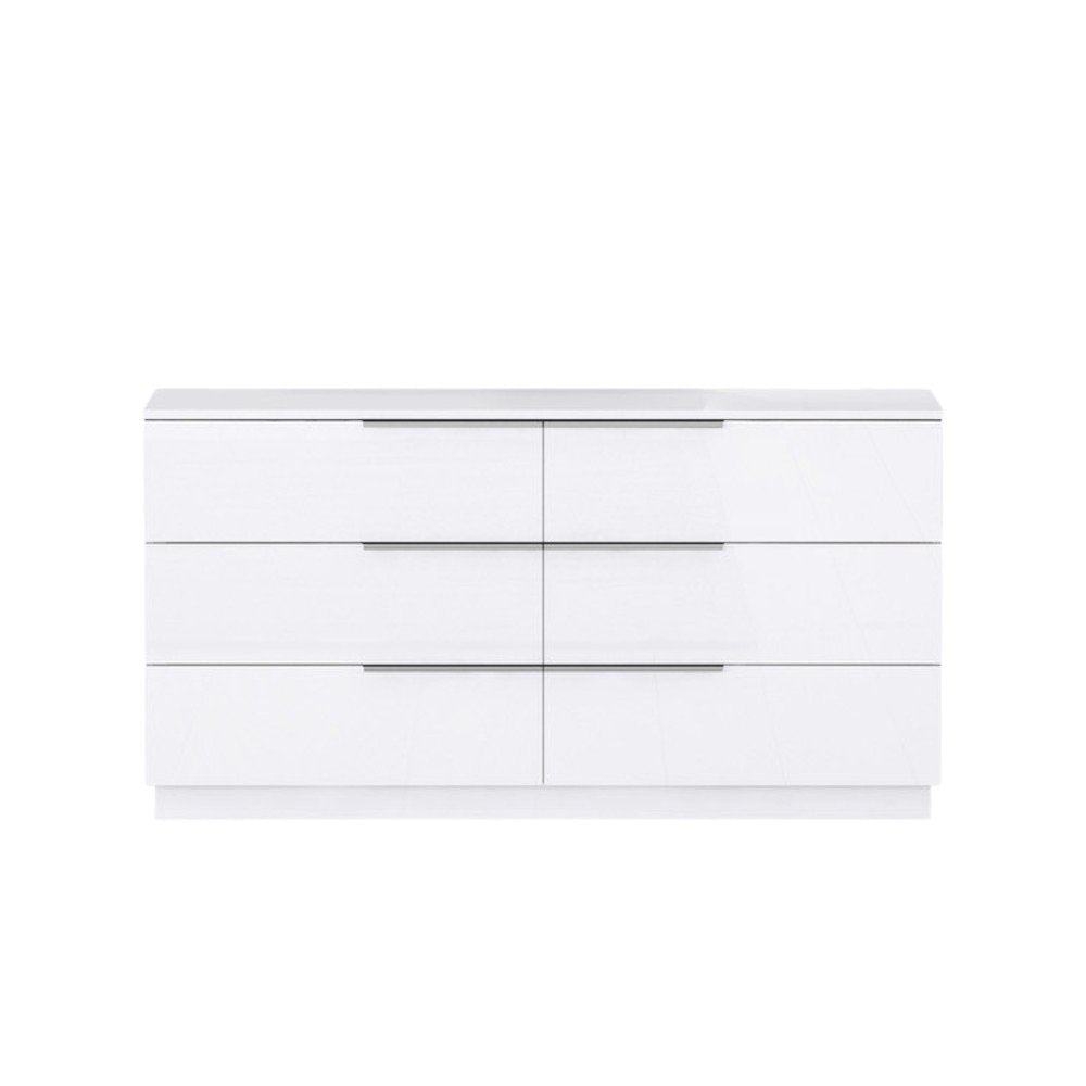 62" White Wood Six Drawer Double Dresser HomeRoots