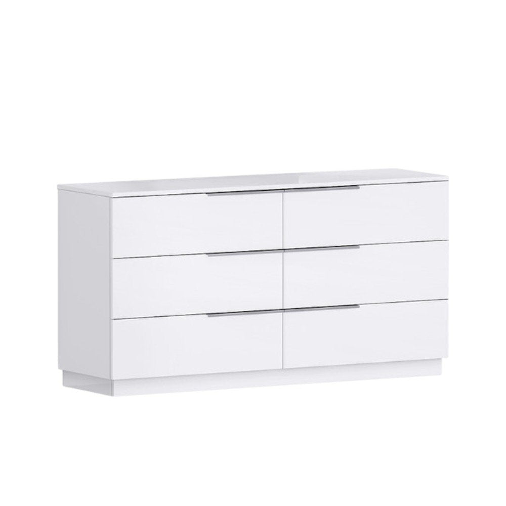 62" White Wood Six Drawer Double Dresser HomeRoots