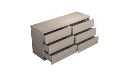 63" Oak Wood Six Drawer Double Dresser HomeRoots