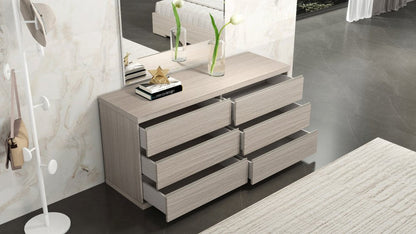 63" Oak Wood Six Drawer Double Dresser HomeRoots