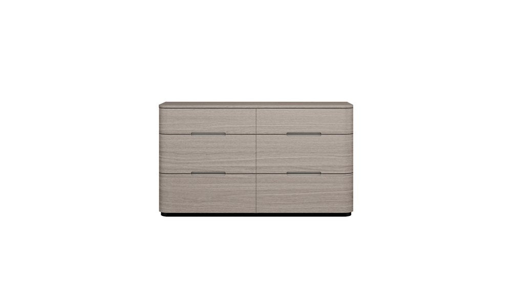 56" Oak Wood Six Drawer Double Dresser HomeRoots