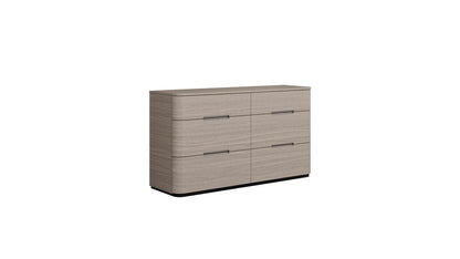 56" Oak Wood Six Drawer Double Dresser HomeRoots