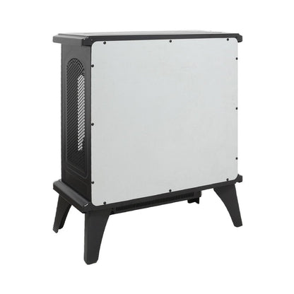 24" Black Metal Electric Fireplace With LED HomeRoots
