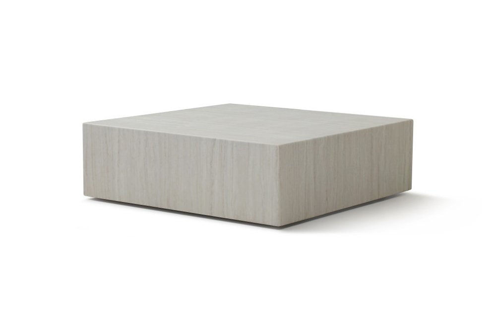 35" Beige Stone Square Block Coffee Table HomeRoots
