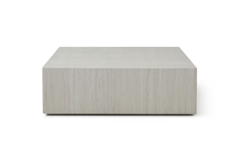 35" Beige Stone Square Block Coffee Table HomeRoots