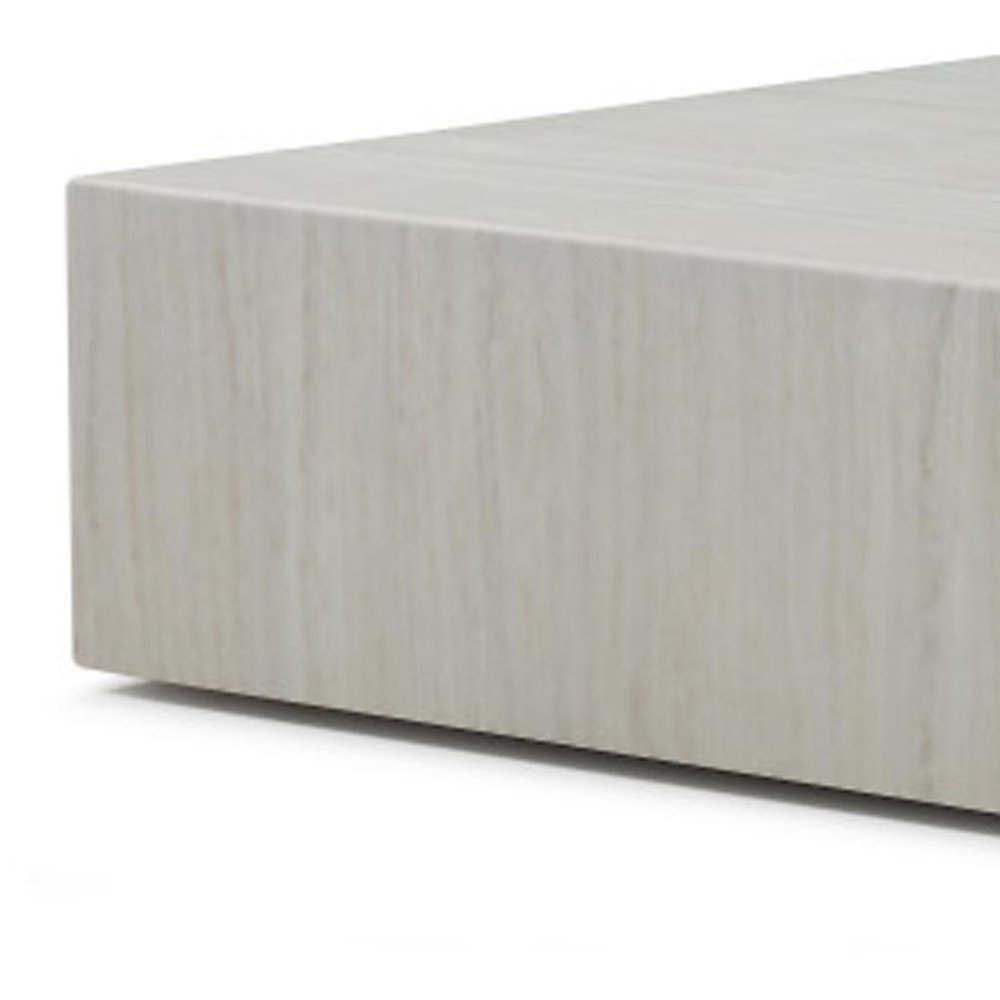 35" Beige Stone Square Block Coffee Table HomeRoots