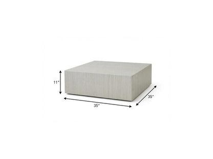 35" Beige Stone Square Block Coffee Table HomeRoots