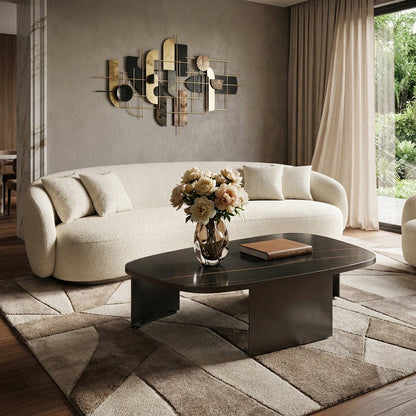 42" Black Ceramic Tile and Steel Coffee Table HomeRoots