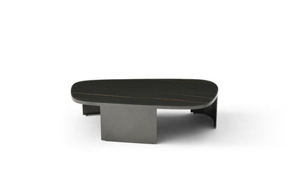 42" Black Gold and Dark Gray Ceramic Tile and Steel Coffee Table HomeRoots
