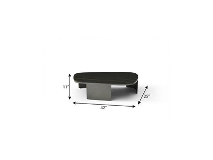 42" Black Gold and Dark Gray Ceramic Tile and Steel Coffee Table HomeRoots