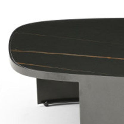 42" Black Gold and Dark Gray Ceramic Tile and Steel Coffee Table HomeRoots