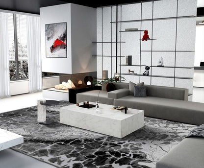 55" White Genuine Marble Block Coffee Table HomeRoots