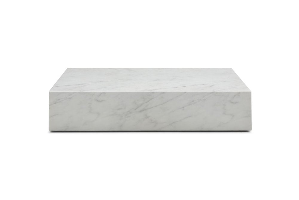 55" White Genuine Marble Block Coffee Table HomeRoots