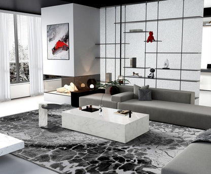 55" White Genuine Marble Block Coffee Table HomeRoots