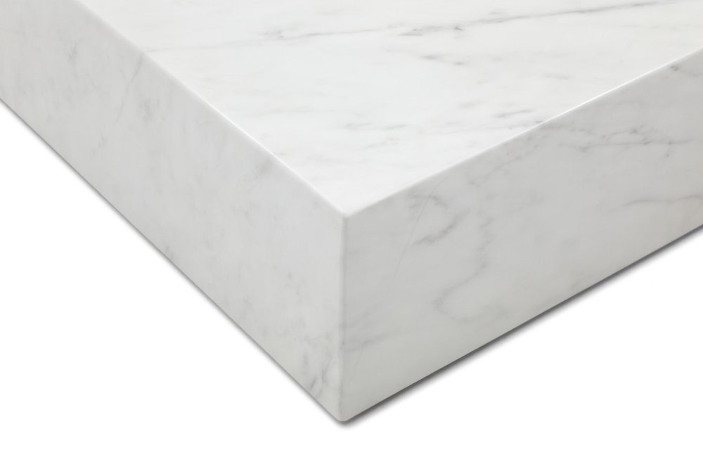 55" White Genuine Marble Block Coffee Table HomeRoots