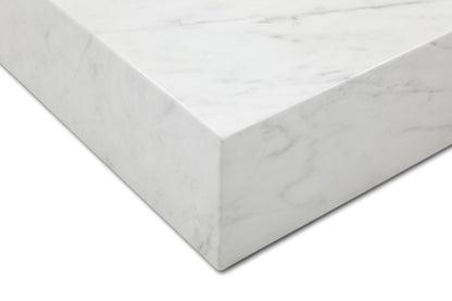 55" White Genuine Marble Block Coffee Table HomeRoots