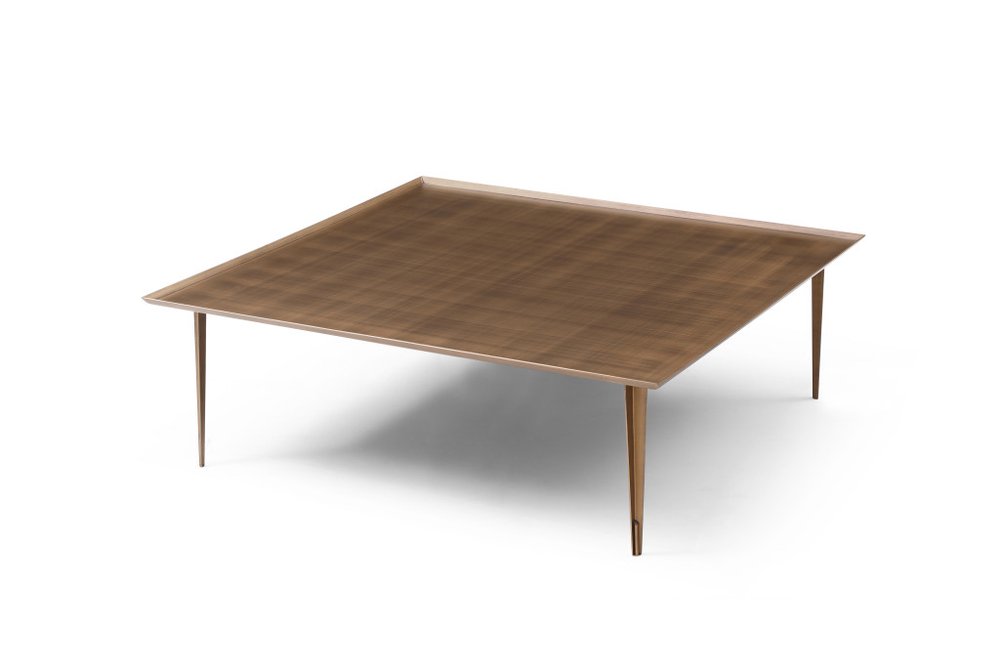 47" Bronze Bronze Square Distressed Coffee Table — view 3