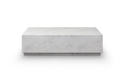 55" White Genuine Marble Block Coffee Table HomeRoots