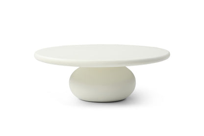 41" Beige Glass Round Pedestal Coffee Table HomeRoots