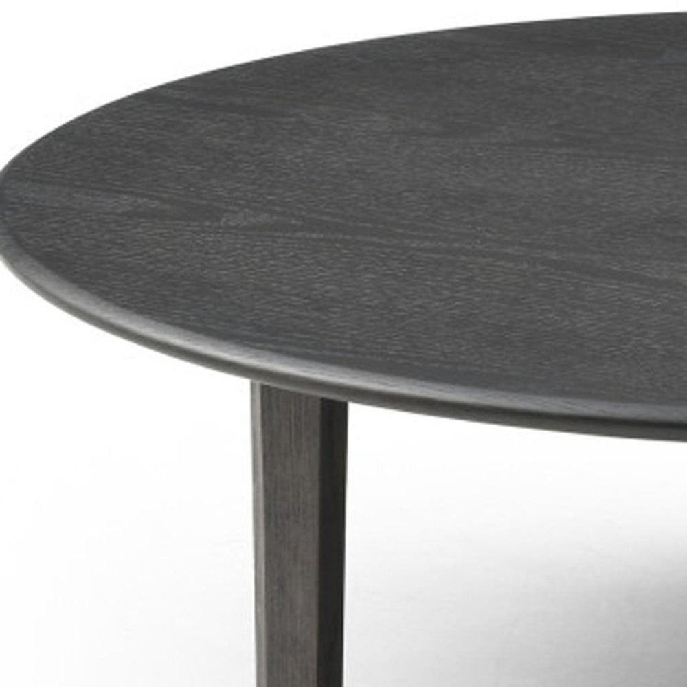 41" Black Solid Wood Round Coffee Table HomeRoots