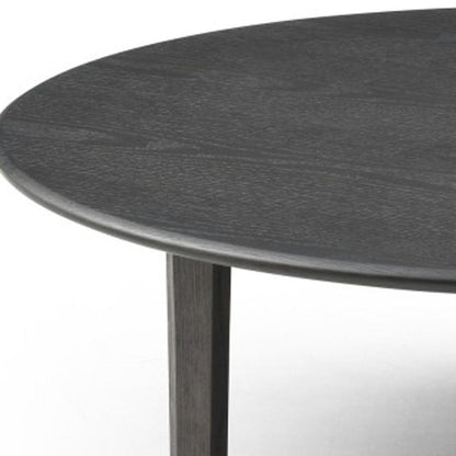 41" Black Solid Wood Round Coffee Table HomeRoots