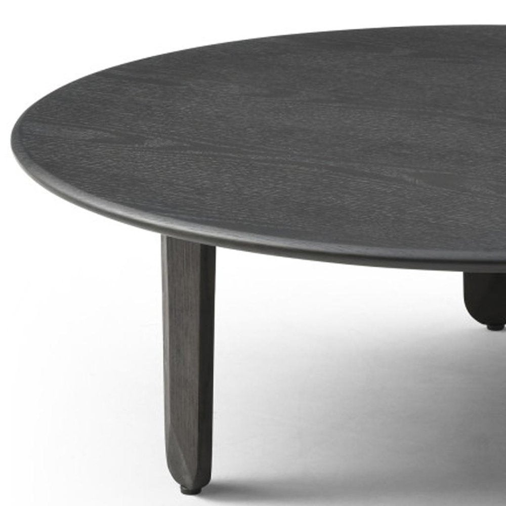 41" Black Solid Wood Round Coffee Table HomeRoots