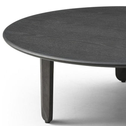 41" Black Solid Wood Round Coffee Table HomeRoots