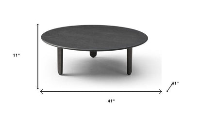 41" Black Solid Wood Round Coffee Table HomeRoots