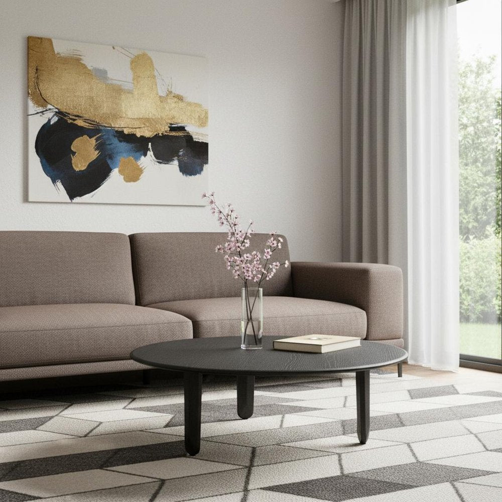41" Black Solid Wood Round Coffee Table HomeRoots
