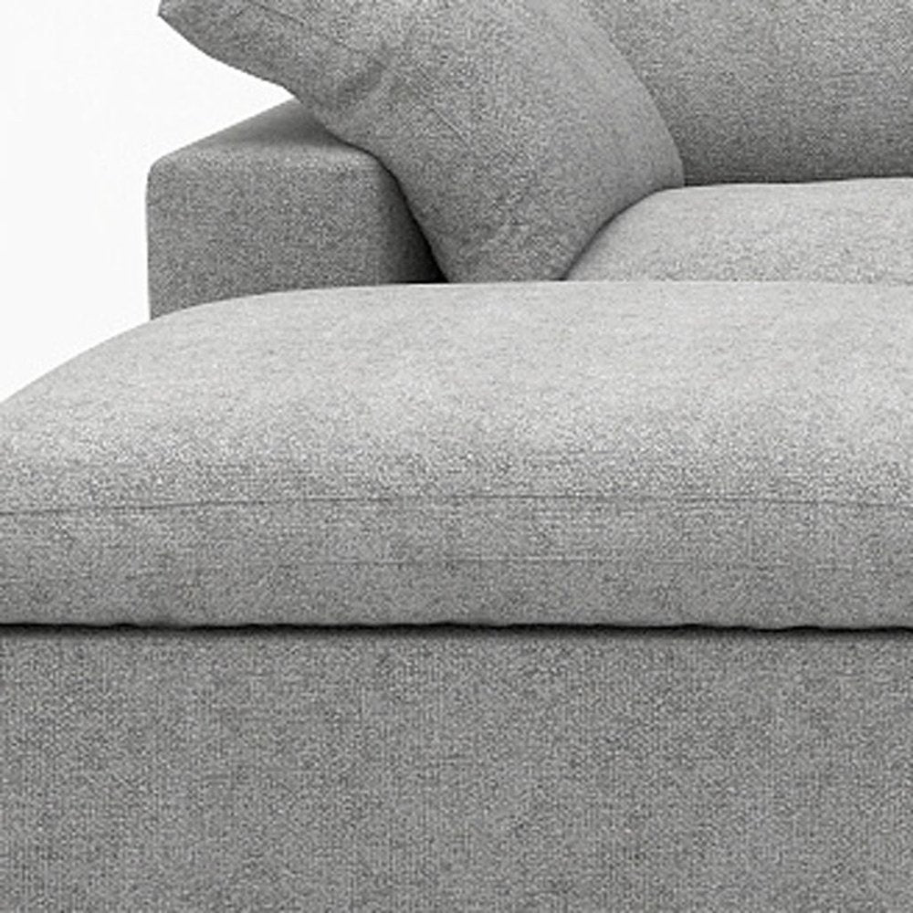 120" Light Gray Linen Blend Modular Universal Sofa With Ottoman And Storage HomeRoots