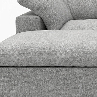120" Light Gray Linen Blend Modular Universal Sofa With Ottoman And Storage HomeRoots