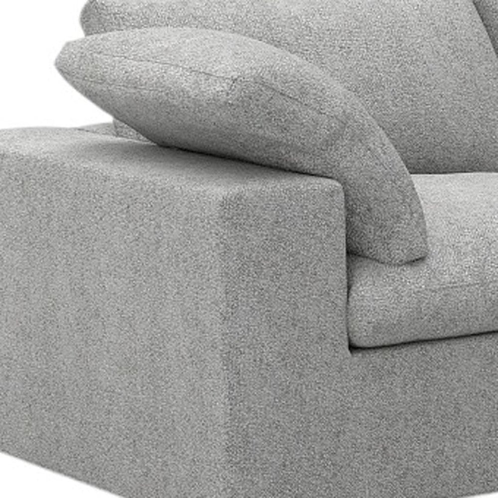 120" Light Gray Linen Blend Modular Universal Sofa With Ottoman And Storage HomeRoots