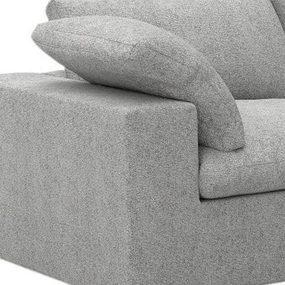 120" Light Gray Linen Blend Modular Universal Sofa With Ottoman And Storage HomeRoots