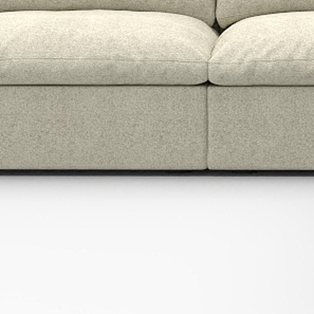 160" Khaki Linen Blend Modular Armless Sofa With Ottomans Toss Pillows And Storage HomeRoots