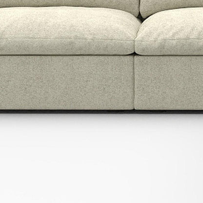 160" Khaki Linen Blend Modular Armless Sofa With Ottomans Toss Pillows And Storage HomeRoots