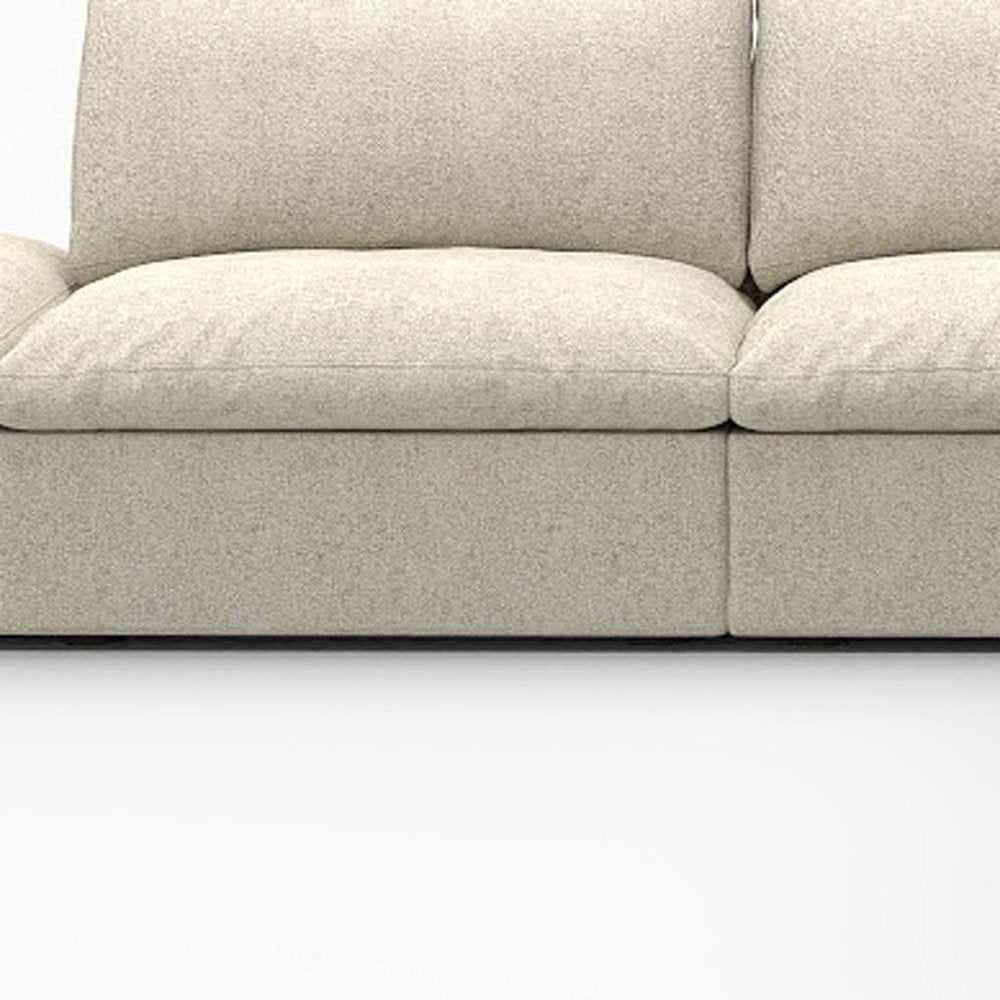 160" Khaki Linen Blend Modular Armless Sofa With Ottomans Toss Pillows And Storage HomeRoots
