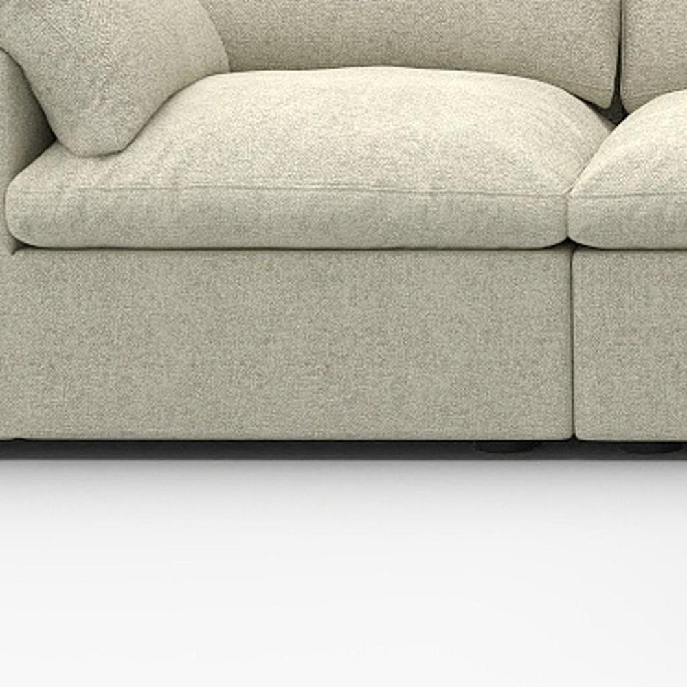 Khaki Linen Blend Modular L Shaped Four Piece Corner Sectional With Toss Pillows HomeRoots